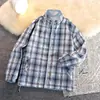 Chaqueta Reversible de Cuadros Moderna para Hombre para Primavera y Otoño, Cuello Alto Liso Doble Cara Moda Casual Ropa Exterior para Pareja