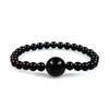 Pulsera Amazon transfronteriza de 6 mm de piedra volcánica, ágata negra, pino azul, ágata roja con pulsera de cuentas de piedra de 14 mm