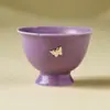 Taza de Té de Cerámica Morado Lila con Decoración de Mariposas, Modelo Nuevo 2026, de Alto Nivel para Uso Personal de Mujeres, Hecha en Fábrica