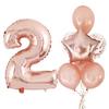 Paquete de Globos de Látex con Lentejuelas Oro Rosa 30 Pulgadas Combinación de Globos de Látex Digitales Decoración para Fiesta de Cumpleaños Infantil