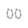 Pendientes de plata de ley S925 con textura Mobius, minimalistas, combinables, con diseño de nicho, estilo coreano 684 para mujer