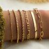 Pulsera minimalista bohemia transfronteriza europea y americana cadena Figaro de metal traje de mujer cadena multicapa pulsera simple