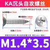 Parafusos Autoatarraxantes Galvanizados de Aço Carbono Ka Parafusos de Precisão Parafusos Autoatarraxantes de Cabeça Chata Cruzada Pequena M1.2/M1.5/M1.7