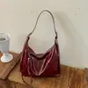 Bolsa tote retrô de grande capacidade, cor sólida, para o dia a dia, nova coleção outono 2026, bolsa de ombro/transversal estilosa e única