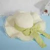 Sombrero de Paja Estilo Francés Ondulado para el Sol para Mujeres al Aire Libre en Verano, de Alta Gama, Ala Ancha, Lazo de Encaje, Protección Solar