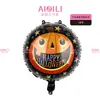 Nuevos globos redondos de papel de aluminio de 18 pulgadas de Halloween de Yiwu - calabaza, fantasma, calavera decoraciones para fiestas de broma