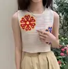 Estilo Étnico Calado Crochet Color de Contraste Flor Sin Mangas Prendas Exteriores Chaleco Camisola Tejido