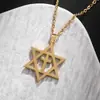 Collar Cruz con Colgante Estrella de Seis Puntas Calada en Forma de L de Acero Inoxidable Transfronterizo Europeo y Americano Cadena de Clavícula Sencilla y a la Moda Joyería para Mujeres