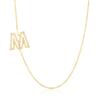 Collar de cobre con circonitas microincrustadas chapado en oro auténtico para mujer, cadena de clavícula, serie de letras mayúsculas personalizadas europeas y americanas