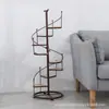 Estante para macetas de sala de estar con balcón, estante para suculentas, estante de hierro verde nórdico, estante de flores de varias capas, decoración de escaleras giratorias para interiores