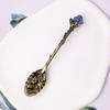 Cuchara de Piedra Bruta de Cristal Natural Cuchara Mezcladora Tallada Vintage Accesorios para Juego de Té Cuchara de Postre Artesanías de Cristal Venta al por Mayor