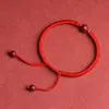 Pulsera de Hilo Rojo de Cinabrio Natural al por Mayor para Mujer, Cuentas Budistas del Año Zodiacal, Joyería Tejida a Mano para Hombres y Mujeres