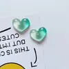 Parche de Resina con Forma de Corazón y Degradado de Purpurina Transparente Accesorios DIY de Corazón de Melocotón Funda de Teléfono Pasador Accesorios para Zuecos