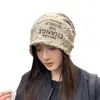 Gorro Nuevo de Primavera y Otoño para Mujer con Circunferencia de Cabeza Grande, Gorro Frío Adelgazante para la Cara, Gorro Holgado Liso Versátil de Invierno Versión Coreana para Hombre