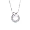 Collar de Círculo de Ganso de Venta Caliente Transfronterizo para Mujer, Temperamento a la Moda, Diamantes Microincrustados, Colgante de Cisne Elegante y Dulce, Collar para Clavícula para Mujer