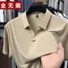 Camiseta de Manga Corta para Hombre Tallas Grandes Transfronteriza, Sin Costuras de Seda de Hielo, Casual de Negocios, Sensación de Alta Gama, Sensación Refrescante, Camiseta de Manga Corta para Hombre