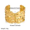 Pulsera ancha europea y americana textura irregular no se decolora chapada en oro de 18 quilates pulsera abierta joyería de moda personalidad