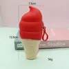 Suministro Directo Transfronterizo Colgante Billetera de Silicona para Monedas Lindo Cierre de Helado Bolso para Llaves de Moda Bolso para Auriculares Billetera para Monedas