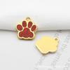 Suministro de fábrica en stock placa de metal para mascotas 10 colores polvo brillante huellas de perro colgante pequeño placa de perro