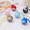 Pingente de Sino Gato da Sorte para Celular, Sino de Vento Pintado para Bênção e Riqueza, Pingente de Metal para Celular