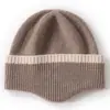 Suave Cachemir Ceroso Otoño e Invierno 2025 Nuevo Diseño de Combinación de Colores Unisex Gorro de Punto Cálido para Protección de Orejas y Frío