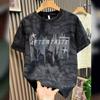 Camiseta de manga corta para hombre de acero con estampado cóncavo y convexo, marca de moda, lujo ligero, estilo británico de negocios, tridimensional, rebelde, guapo, tendencia, comercio exterior, venta al por mayor transfronteriza