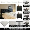 Cama de cuero minimalista italiana cama de cuero minimalista moderna cama de cuero de lujo ligero cama de cuero con capitoné de botones negros cama suave acolchada cuadrada cama de arte en cuero