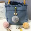 Pequeno Chaveiro de Carro com Bola de Pelo de Flor Fresca Colorido Bola de Doce Pérola Pingente de Bolsa Acessórios Pingente de Bolsa para Conjunto de Fone de Ouvido