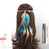 2024 nuevo bohemio transfronterizo largo de dos colores diadema de plumas diadema de Halloween fabricantes de tocados de plumas