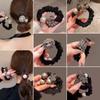 Estilo Coreano Nuevo Diamante Flash Flor Anillo para el Cabello de Intestino Delgado Alto Valor de Belleza Cuerda para el Cabello de Niña Elegante Cuerda para el Cabello con Bola de Perlas