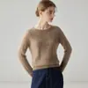 Qualidade é primordial! Suéter 100% cashmere para mulheres, com gola redonda, padrão de tricô torcido e uma camada base de manga longa, espessa, macia e confortável.