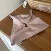 Pañuelo para el pelo estilo coreano de principios de primavera, fresco, suave y dulce, con estampado de cuadros grises y rosas, de doble cara, de alta gama, versátil y elegante accesorio para el pelo