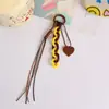 Lanyard de Cadena Acrílica Estilo Ins con Forma de Corazón Cuerda Trenzada Hecha a Mano Colgante para Estuche Protector de AirPods Llavero de Bolsa
