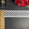 Renda bordada dupla face em seda de leite 3,5 cm cruz oca acabamento de renda solúvel em água acessório de gola Lolita
