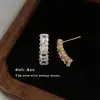 Pendientes Cuadrados Geométricos de Zirconia de Lujo con Flash de Luz Aretes de Tachuela Elegantes de Moda Francesa Gama Alta Accesorios para Orejas Minimalistas Versátiles