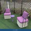 Mesa y Silla de Balcón para Exteriores Nórdicas Combinación Muebles de Ratán Patio Exterior Tienda de Té con Leche al Aire Libre Silla de Ratán de Ocio