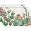 Porta-copo Quadrado de Linho Flores Pastorais de Primavera Limão Mesa de Jantar em Casa Decoração Externa Impresso Decoração de Cozinha