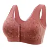 Ropa interior nueva para madres de mediana edad y mayores, sujetador con realce de pecho, copa fina, transpirable, sin aros, cierre frontal, talla grande