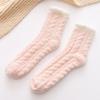 Calcetines de invierno de media pantorrilla de terciopelo retorcido para mujer, calcetines casuales cálidos para el piso de terciopelo coral, calcetines de toalla para adulto, calcetines de algodón