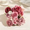 Set de flores artificiales, incluyendo flores falsas, pasadores para flores, coronas de flores, materiales para manualidades, accesorios para birretes de graduación, accesorios para Hanfu y flores para decoraciones de boda, todo con una estética de alta gama