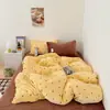 Juego de Ropa de Cama de Felpa de Leche de Invierno Juego de Cuatro Piezas Más Terciopelo Espesado Dormitorio Habitación Estilo Coreano Ins Corazón de Chica Funda de Edredón Juego de Tres Piezas