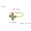 Anillo Versátil para Mujer, Elegante y de Lujo, con Flor, Circonita, Acero Inoxidable 304, Chapado en Oro de 18K, Resistente al Agua, No se Desvanece