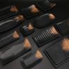 Vajilla de melamina dorada de malla negra, plato de sushi rectangular de estilo japonés, plato de plástico comercial de tienda de barbacoa de porcelana de imitación de alta calidad