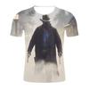 Camiseta de manga corta para hombre de comercio exterior de Amazon, tendencia hip hop, impresión de juego 3D, cuello redondo, camiseta para hombre, una generación de cabello