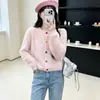 Nuevo cárdigan de punto estilo coreano suave de imitación visón, cuello redondo, versátil, estilo suave, abrigo suéter para mujer, Otoño/Invierno 2026