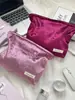 57291 Bolsa de Cosméticos de Terciopelo de Hielo Gran Capacidad Viaje de Gama Alta Cosméticos Bolsa para Labiales Artículos de Tocador Bolsa de Almacenamiento Portátil