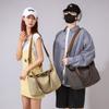 Bolso de Hombro Estilo Transfronterizo para Mujer Bolso de Mano de Lona Gran Capacidad Bolso Cruzado Casual de Viaje Estilo Japonés Artístico para Mujer