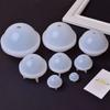 Molde de silicone para bola de cristal epóxi faça você mesmo, joias artesanais, planeta redondo, flor seca, espelho alto, decoração de bola semicírculo