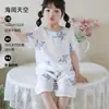 Pijama de Gasa de Algodón de Bambú Clase A para Niños para Verano, Ropa de Casa para Niños y Niñas, Ropa de Manga Corta para Aire Acondicionado, Estilo Delgado de Verano