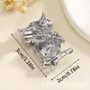 Broche de Búho Azul de Lujo de Alta Gama Incrustado con Diamantes Accesorios para Ropa